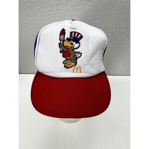 McDonalds Snapback Trucker Hat Red White & Blue 1984 Sam Olympic Eagle Patriotic